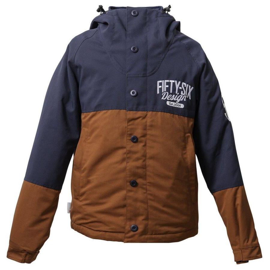 【新品未使用】56design ジャケット Mサイズ 冬用　ネイビーキャメル 56design（56デザイン） BICOLOR WARM JACKET レディース ウインター