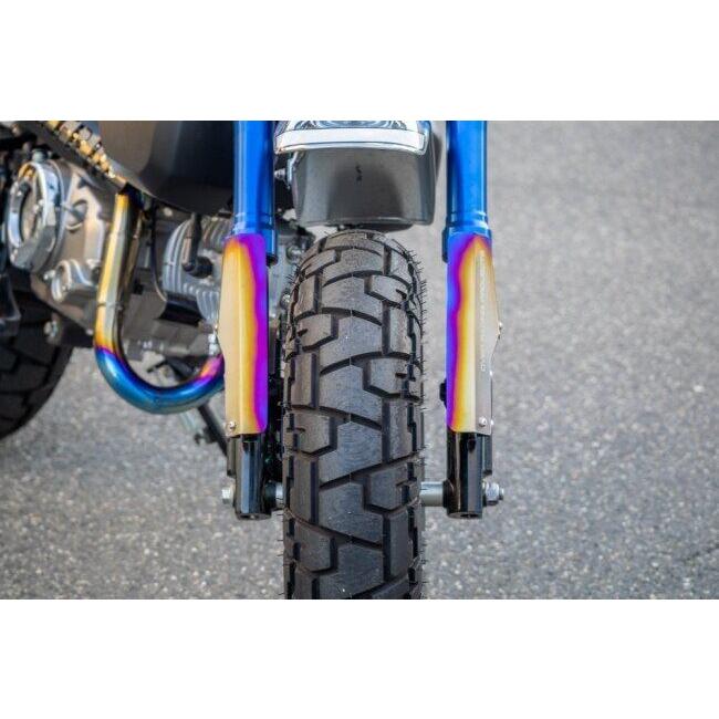 OVER オーヴァー フォークガード カラー：チタン ポリッシュ+焼色仕上げ Dax125 GROM Monkey125 HONDA ホンダ 外装 | OVER RACING | 01