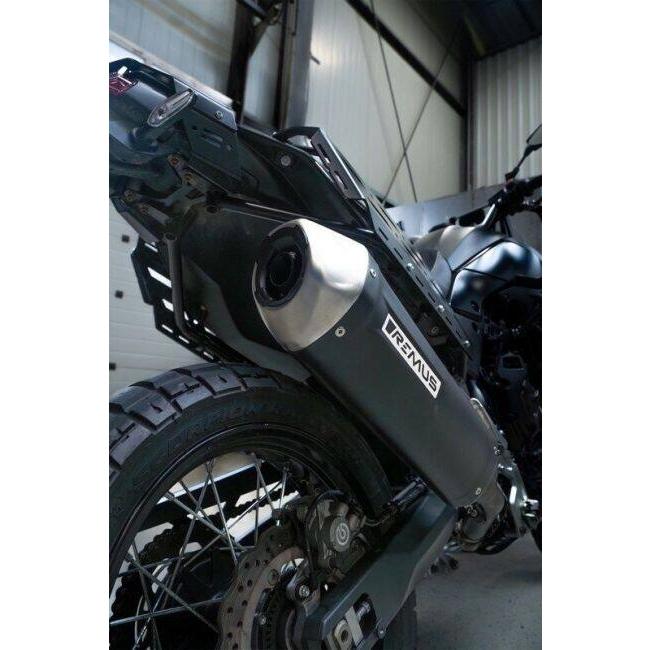 REMUS レムス オフロード，スリップオン スポーツマフラー，ステンレスブラック，リンクパイプ フルエキゾーストマフラー マフラー_1