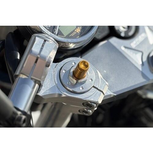AGRAS アグラス フロントフォークイニシャルアジャスター アルマイトカラー：ブルー MEGURO S1 W230 KAWASAKI カワサキ フロントイニシャルアジャスター 足回りの画像