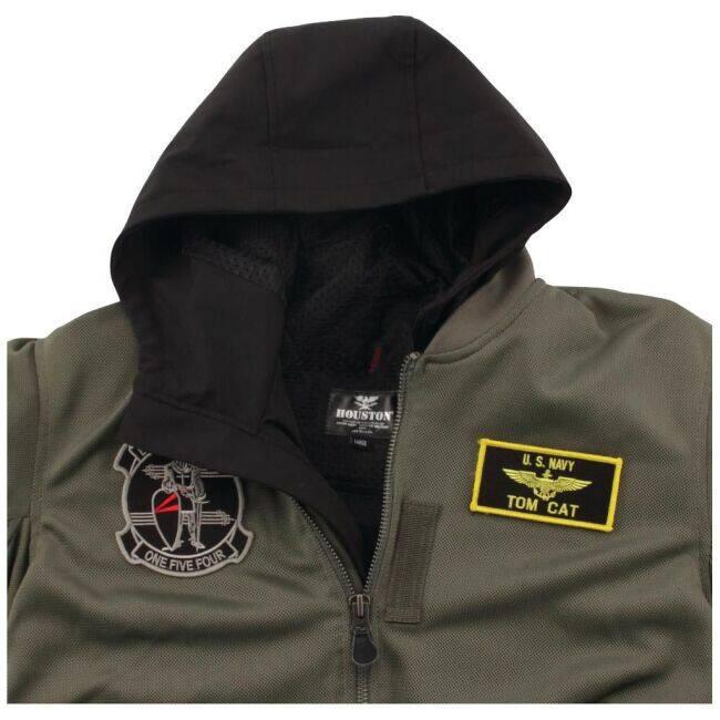HOUSTON ヒューストン MA-1 MESH M/C ジャケット HOUSTON（ヒューストン） MA-1 BLACK KNIGHTS MESH M／C JAC サイズ