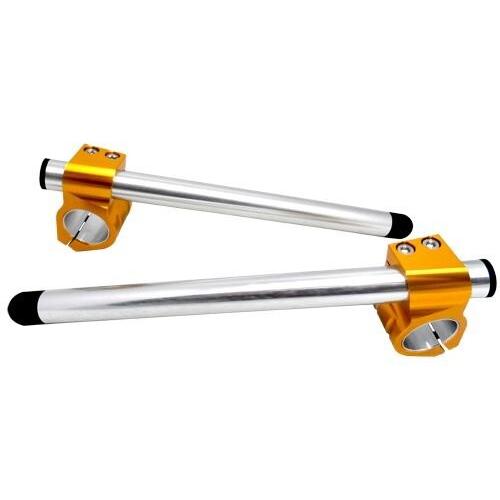 PIRANHA ピラニア CR RACING CNC High Clip-on Handlebars 33mm for R-15 (Old Model) / KR VR COLOR：Gold R 15 KAWASAKI カワサキ YAMAHA ヤマハ ハンドルの画像