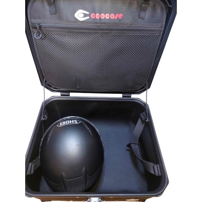 COOCASE クーケース アルミ トップケース Q5(55L)ヘアラインブラック トップケース・テールボックス 車体用バッグ・ケース