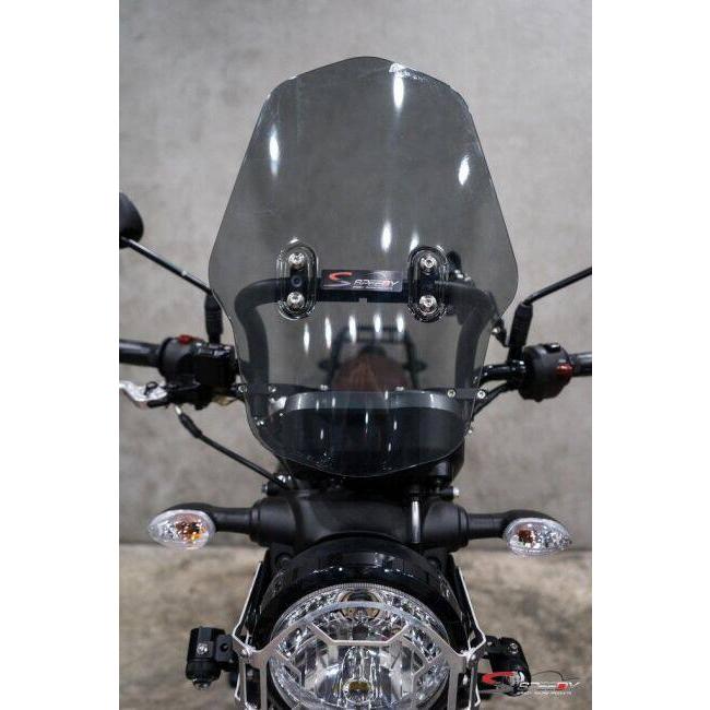 REVOLUTION レボリューション Front Shield + Handlebar Clamp SPEEDY PG-1/ST-125Dax/MONEY-125/CT-125 COLOR：Clear - Black Bracket スクリーン 外装_1