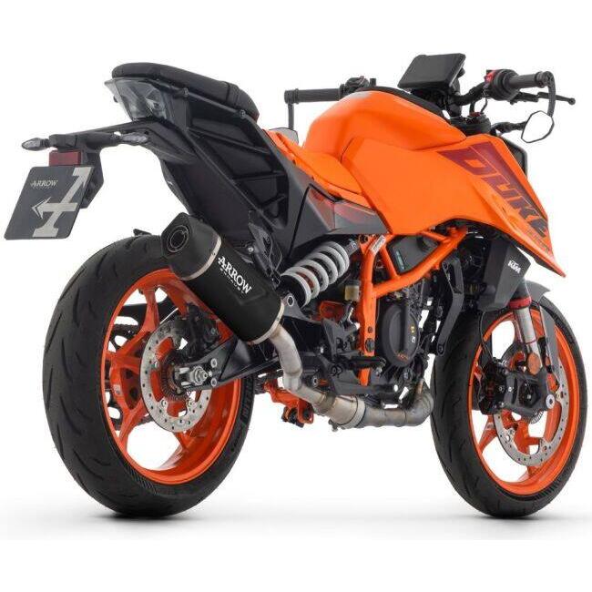 アロー - ARROW Indy Race EVO silencer with carby end cap Silencer material：aluminium Dark DUKE 125 390 KTM スリップオンマフラー えり巻き