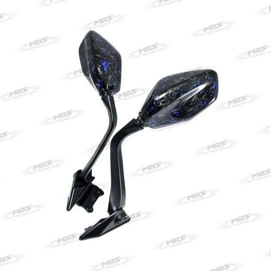 MOS モス Forged Blue Foil Carbon Fiber Left ＆ Right Rearview Mirrors AK 550 KYMCO キムコ ミラー ハンドル | モス | 01