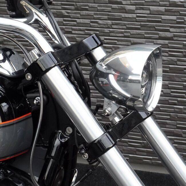 TRIJYA トライジャ トリプルツリー 極小ウインカーステー対応ステー：あり(ブラック) / カラー：ブラック FXBR HARLEY-DAVIDSON ハーレーダビッドソン ハンドルの画像