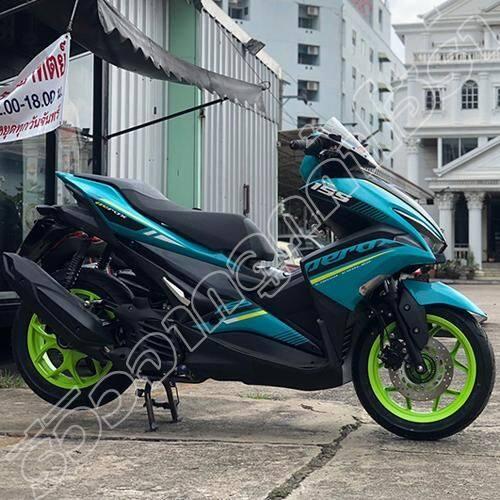 HOLA RACING ホーラレーシング 14″ Alloy Wheels for Aerox 155 前後セット Color：Blue AEROX YAMAHA ヤマハ ホイール ホイール関連 足回りの画像