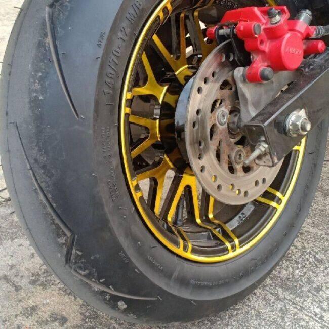 HOLA RACING ホーラレーシング 12″ Y10 Alloy Wheels for MONKEY， MSX， GPX Demon 前後セット Color：Gold/Black DEMON MONKEY MSX HONDA ホンダ ホイールの画像