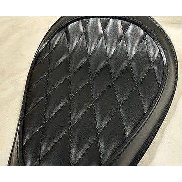 部品屋K\u0026W 【Lucky Custom Leather】ソロシートKIT (本革サドルシート) リジットタイプ カラー：ダイヤステッチ／ブラック スティード HONDA ホンダ シート_2