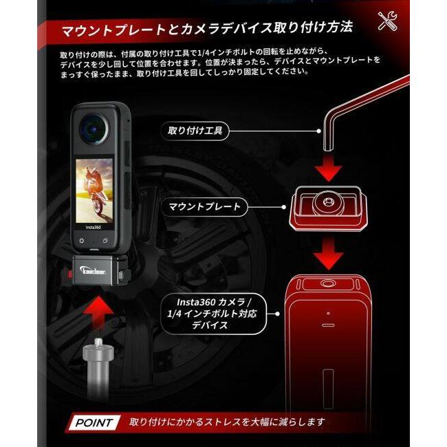 Kaedear カエディア クイックリリースカメラマウント 1／4→1／4 その他アクションカメラオプション・補修部品 バイク用カメラ 電子機器類 | Kaedear | 05