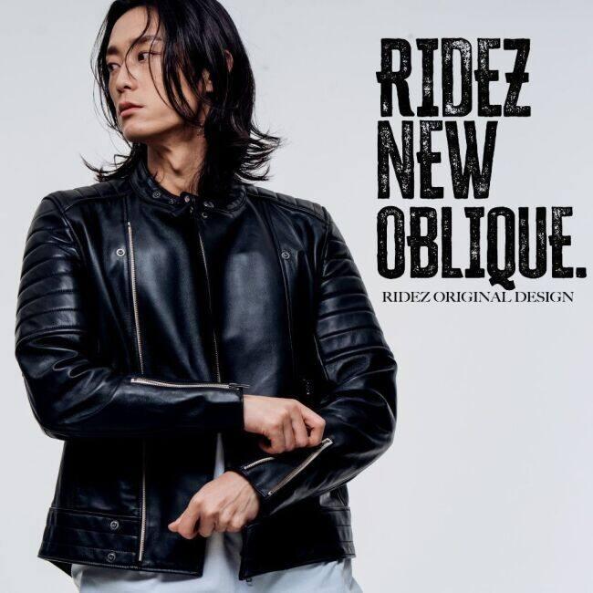 RIDEZ ライズ OBLIQUE JACKET バイク用 シングル レザージャケット