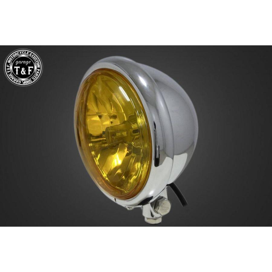 Garage T&F5.75インチ LEDヘッドライト イエローレンズフルメッキ Garage T＆F ガレージ 5.75インチLEDバルブベーツライト＋ステーセット
