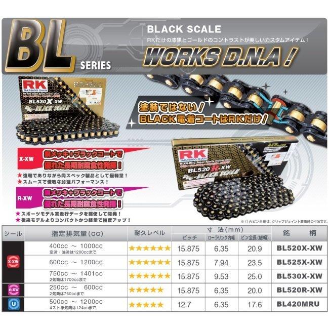 RK JAPAN RKジャパン BLブラックスケールシリーズチェーン BL420MRU リンク数：104 チェーン 駆動系 | RK JAPAN | 02
