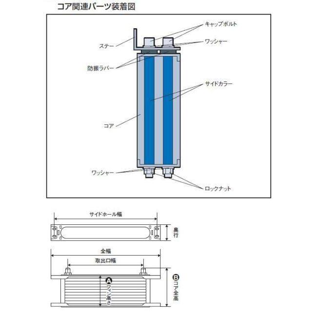 ACTIVE アクティブ 汎用ストレートオイルクーラーコア本体 カラー：ブラック / サイズ：＃8 12インチ13段 オイルクーラー 冷却関連 エンジンの画像