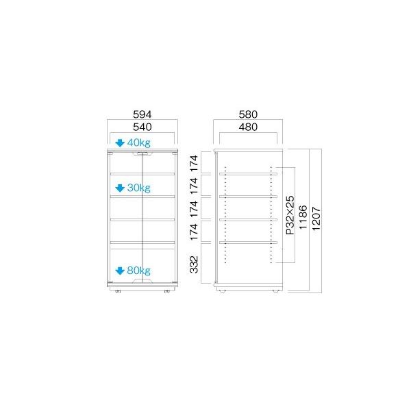 A-1415 オーディオラック【横幅594mm高さ1207mm】 ハヤミ工産 HAMILX Ales アレス｜webjapan｜02