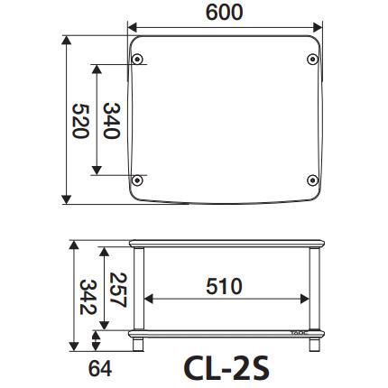 アイシン高丘 CL-2S-DB タテ型オーディオラック2段ダーク アイシン高丘 CL-2S-DB タテ型オーディオラック2段ダーク
