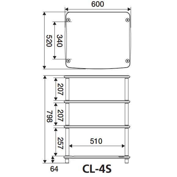 アイシン高丘 CL-4S-DB タテ型オーディオラック4段ダーク アイシン高丘 CL-4S-DB タテ型オーディオラック4段ダーク