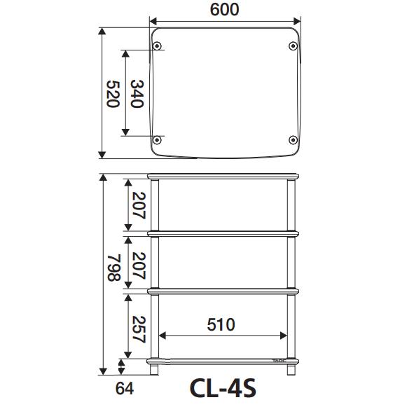 CL-4S-DB タテ型オーディオラック4段ダークブラウンメタリック TAOC タオック CLシリーズ S Type｜webjapan｜02