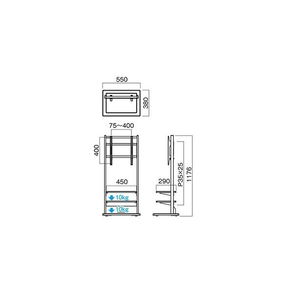 KF-750 〜55インチ用テレビスタンド ハヤミ工産 TIMEZ KFシリーズ