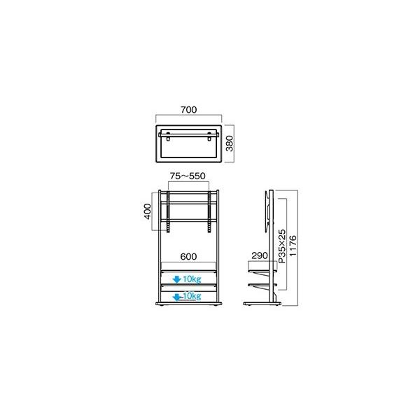 KF-770 〜77インチ用テレビスタンド ハヤミ工産 TIMEZ KFシリーズ