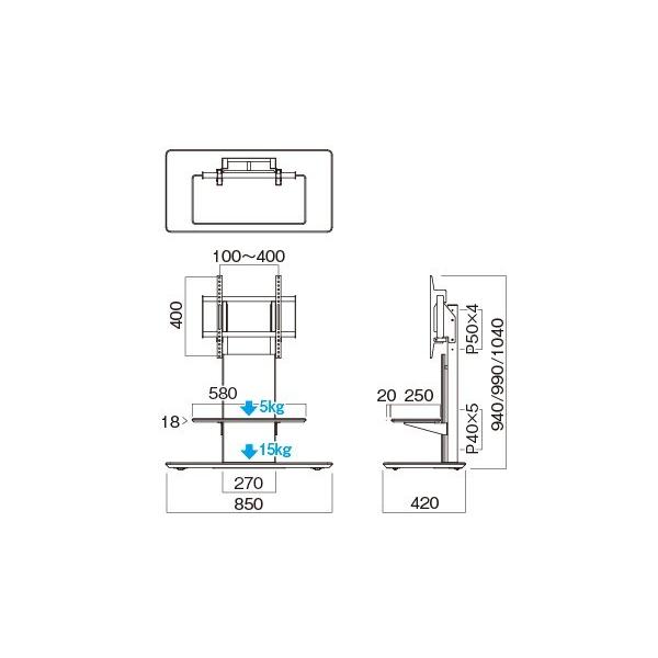 KF-970 〜65インチ用テレビスタンド ハヤミ工産 TIMEZ KF KF-970 〜65インチ用テレビスタンド ハヤミ工産 TIMEZ KF