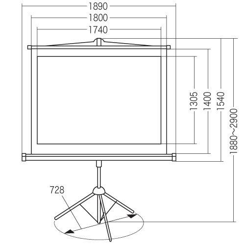 PRS-S85 85インチ 4:3 三脚式スクリーン SANWA SUPPLY サンワサプライ