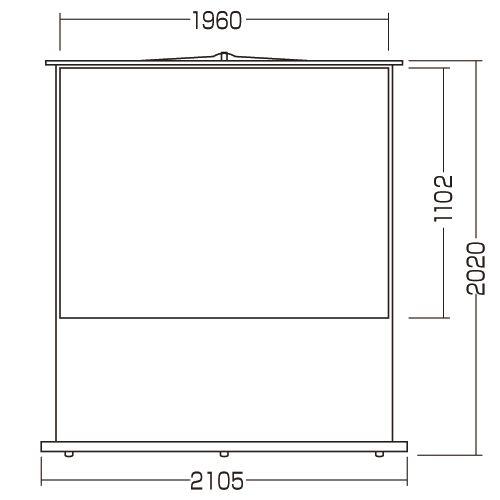 PRS-Y90HD 90インチ 16:9 床置自立式モバイルスクリーン SANWA PRS-Y90HD 90インチ 16:9 床置自立式モバイルスクリーン SANWA