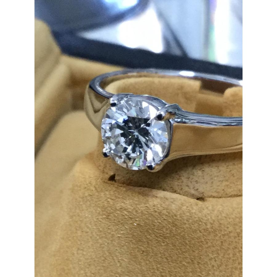 プラチナ ダイヤモン ドリング 0.76ct エンゲージリング 鑑別書付き