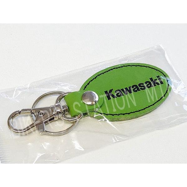 カワサキ KAWASAKI 純正 オーバルレザーキーホルダー 全3色 カワサキ KAWASAKI 純正 オーバルレザーキーホルダー 全3色