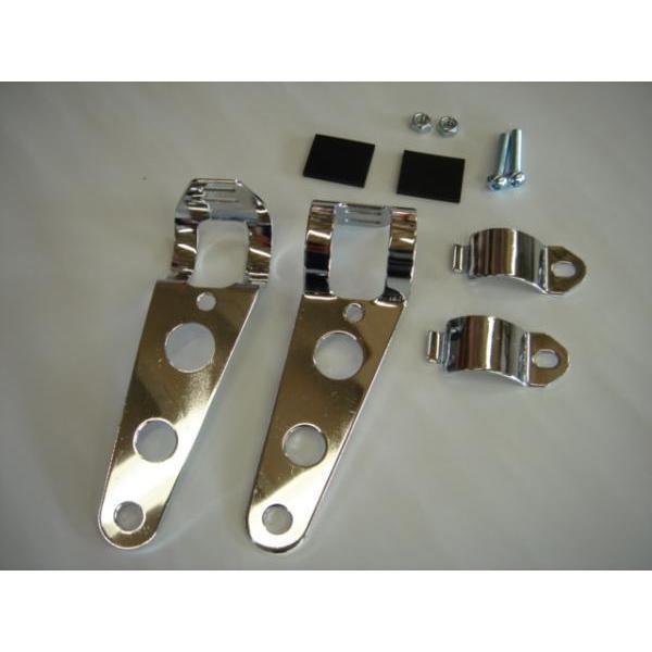 DAYTONA デイトナ ヘッドライトブラケット φ30〜39 スチール クロームメッキ 汎用ライトステー 68076 | DAYTONA（バイク用品）