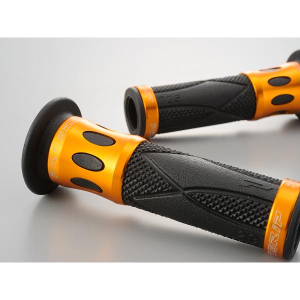 DAYTONA デイトナ PROGRIP プログリップ スタンダードラバー エンド貫通 アルミリングタイプ ブラックゴールド 98089 ステッカー付属 | DAYTONA（バイク用品） | 01