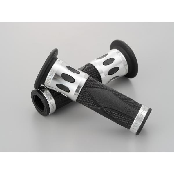 DAYTONA デイトナ PROGRIP プログリップ スタンダードラバー エンド貫通 アルミリングタイプ ブラックシルバー 98090 ステッカー付属 | DAYTONA（バイク用品）