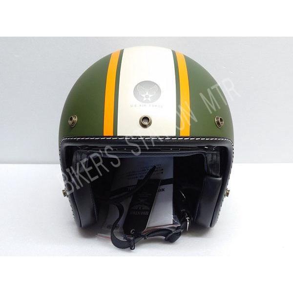 セール価格！　HTVH-2021　ジェットヘルメット　カーキーアイボリーオレンジ HOUSTON（ヒューストン） HTVH-2021 インナーバイザージェット
