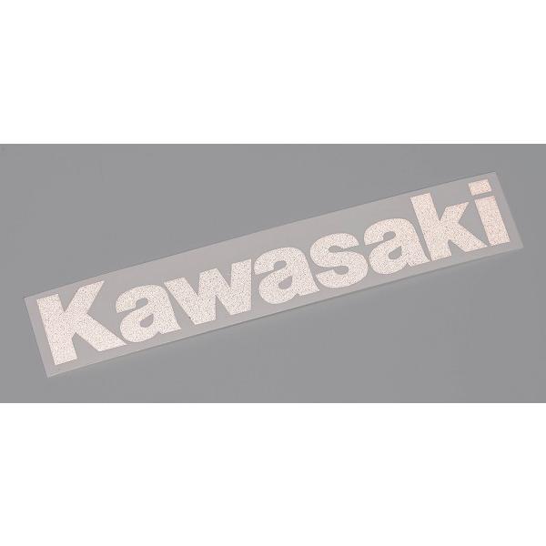 KAWASAKI カワサキ 純正 カワサキロゴ カッティング反射ステッカー カッティングステッカー リフレクステッカー 抜き文字ステッカー ホワイト Mサイズ 2枚入り｜webmtr2｜02