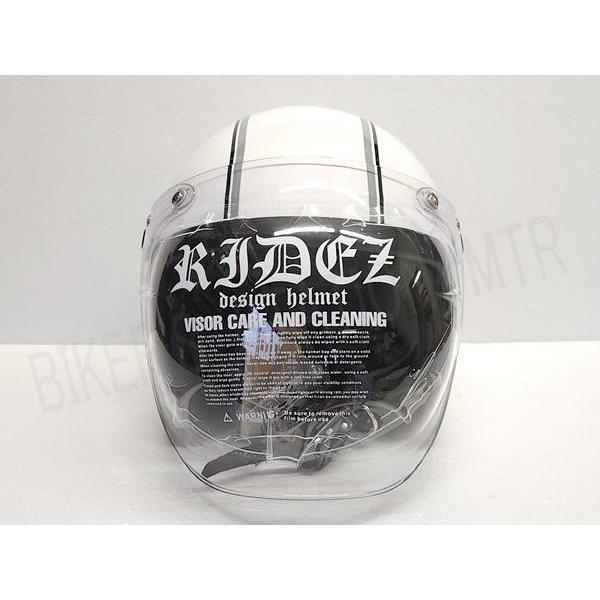 セール品　ライズ　JBヘルメット　ジェットヘルメット　ホワイトガンメタルブラック RIDEZ（バイク） 只今セール中 在庫限り RIDEZ ライズ JB