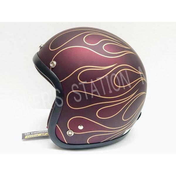 ジェットヘルメット レッドブラック ファイヤーパターン 72 JAM