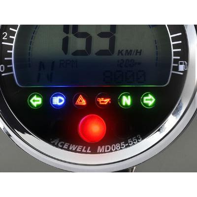 ACEWELL エースウェル 多機能丸型スピードメーター MD085-553 85φの