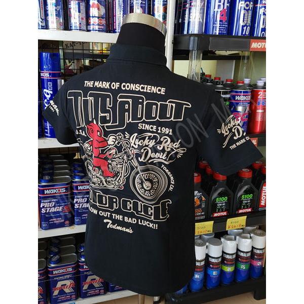 数量限定 セールプライス TEDMAN テッドマン TMSP-300 天竺抜染ポロシャツ ポロシャツ 半袖 エフ商会 GUT'S ABOUT MOTOR CYCLE ブラック ホワイト | TEDMAN | 03