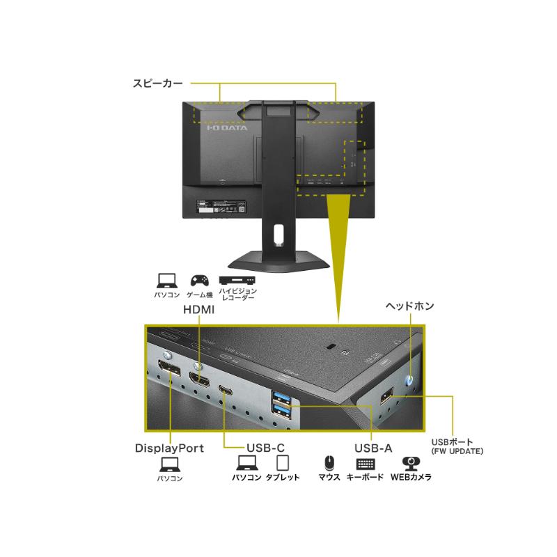 I-O DATA ワイド液晶ディスプレイ 23.8型/1920×1080/HDMI、DisplayPort