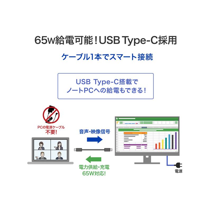 I-O DATA ワイド液晶ディスプレイ 23.8型/1920×1080/HDMI、DisplayPort、USB-C、RJ-45/BK/スピーカー LCD-C243SMB-F_3
