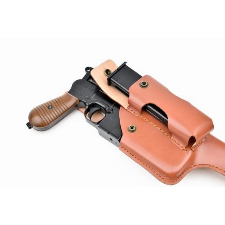 MIESSA モーゼル M712対応 レザーホルスター ストラップ付 ブラウン