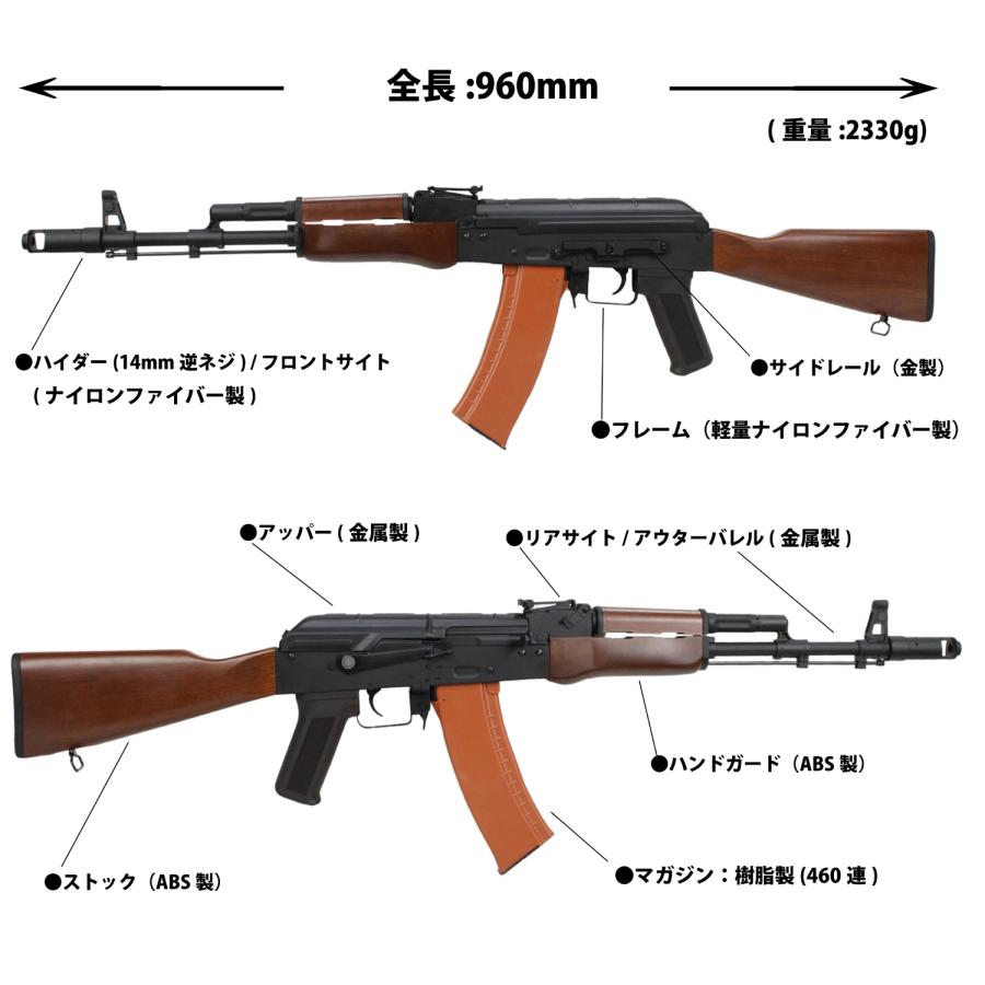 【GWセール！】S&T AK-74N スポーツライン電動ガン フェイクウッド【180日間安心保証つき】｜webshopashura｜02