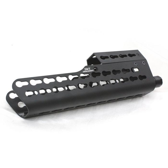 【さらに値引き中！】S\u0026T TAVOR KEYMODタイプ ハンドガード ロング BK【ライト付き】の画像