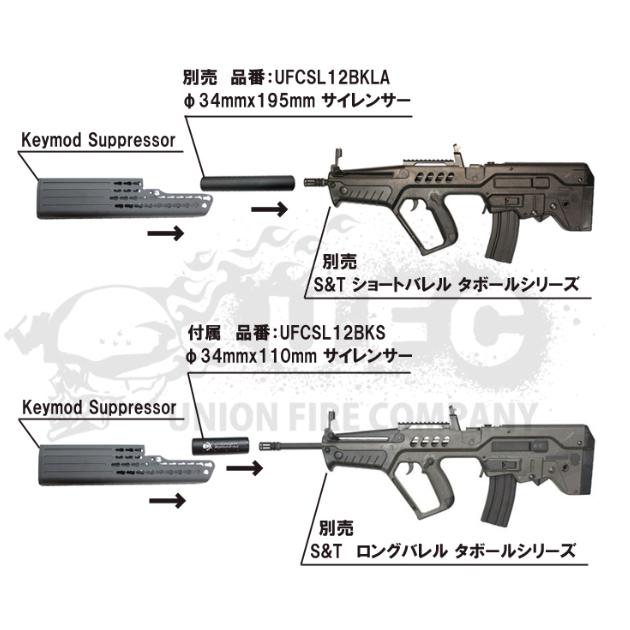 【さらに値引き中！】S&T TAVOR KeymodSuppressorBK 110mmサプセット_3
