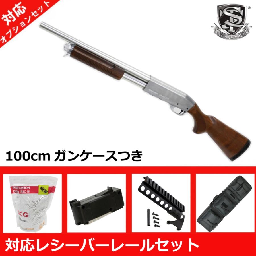 S＆T ARMAMENT S&T M870 ミディアム リアルウッド エアーショットガン 