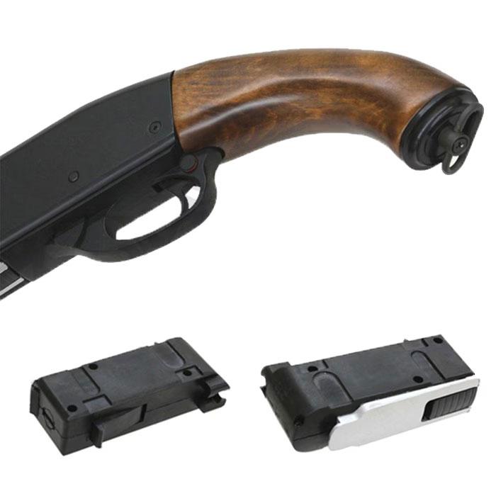 QLS&T M870 ソードオフ BK リアルウッド エアーショットガン(SUPER