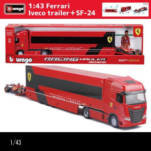 1/43フェラーリ/IVECOトレーラー/F1カー(SF-24)搭載/RACING HAULER