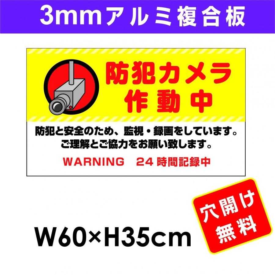 看板 防犯カメラ作動中 屋外用 立入禁止 プレート看板 条件付き送料無料 令和２年製造 アルミ複合板 関係者以外 注意看板 Frame A Board 600ｍｍ 350ｍｍ Cam 005 Websign看板 通販 Yahoo ショッピング