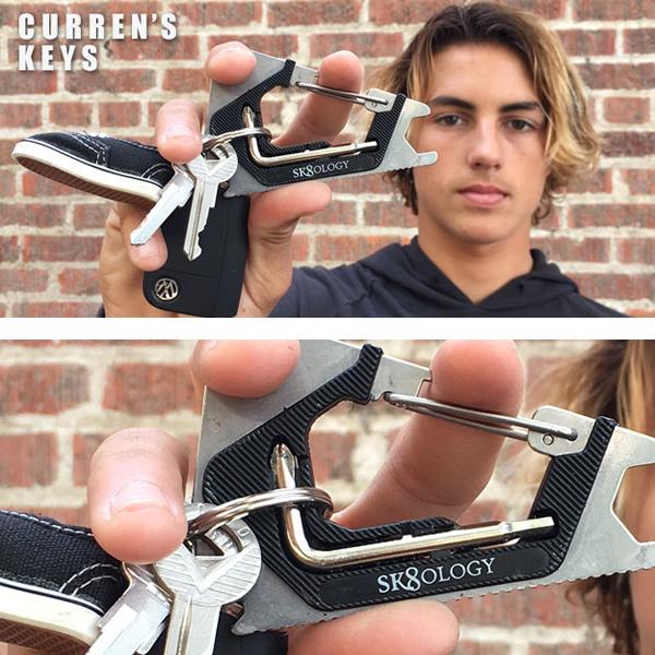 カラビナ スケートボード ツール 工具 SK8OLOGY ブラックレッド SKATE
